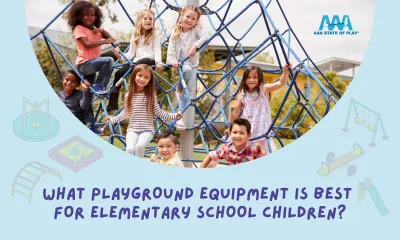 Age-appropriate playground equipment for elementary school children