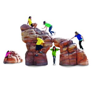 small playground climbing boulders in